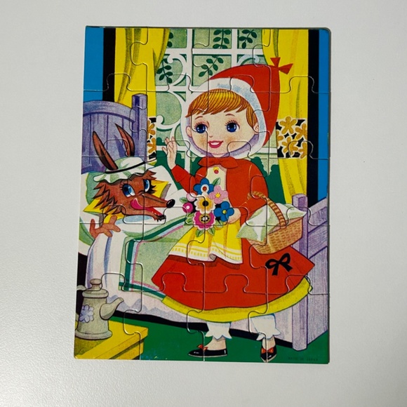 Vintage 60s 70s Set of 4 Fairy Tale Puzzles Made in Japan No Box (13E) - Picture 3 of 6